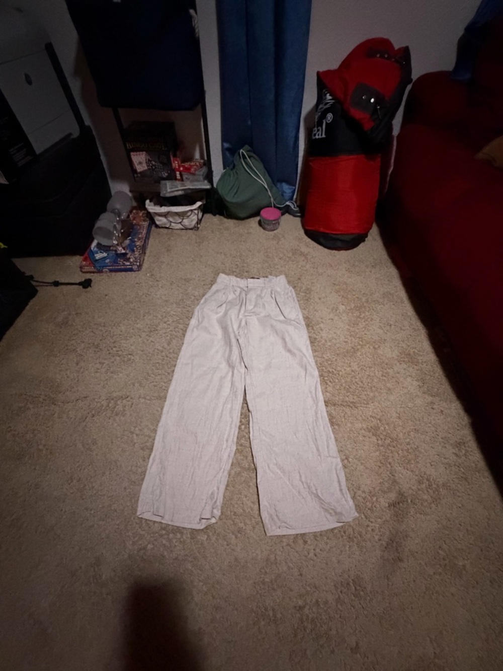 Hollister Casual Wide-Leg Linen Blend Pants - beige